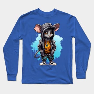 Rabble-rousing rat, street art style Long Sleeve T-Shirt